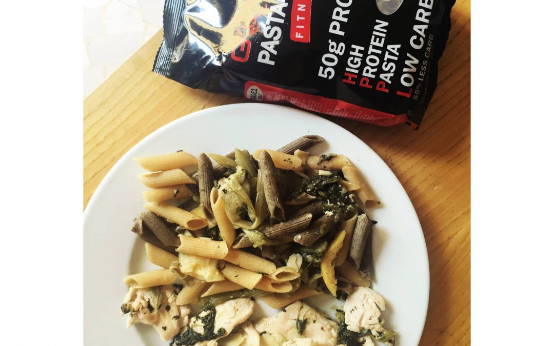 Pasta Proteica, pollo mandorle e limone